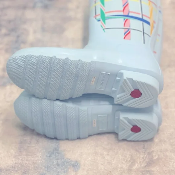 Hunter Original Tall Rain Boots in Rock Tartan Size 9 NWT - Picture 9 of 9